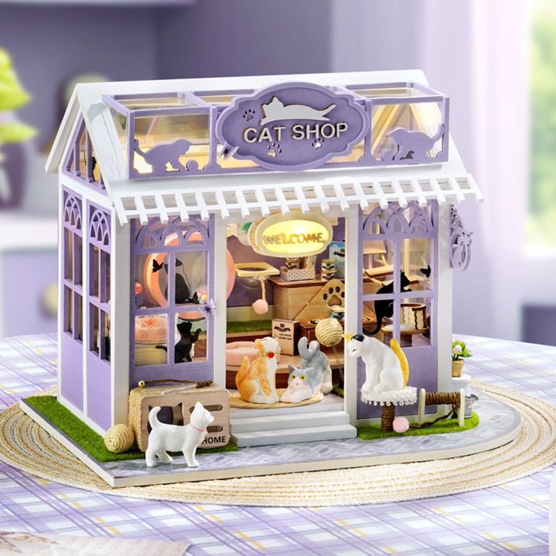 Furniture Paradise & Hardware Ghaziabad - DIY Wooden Kitten Paradise Cottage Figurines
