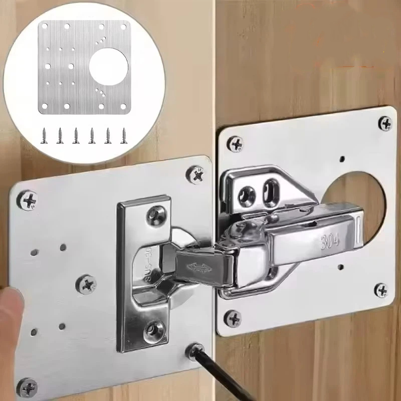 Furniture Hardware Replacement Parts - Stainless Steel Cabinet Hinge Repair Plate