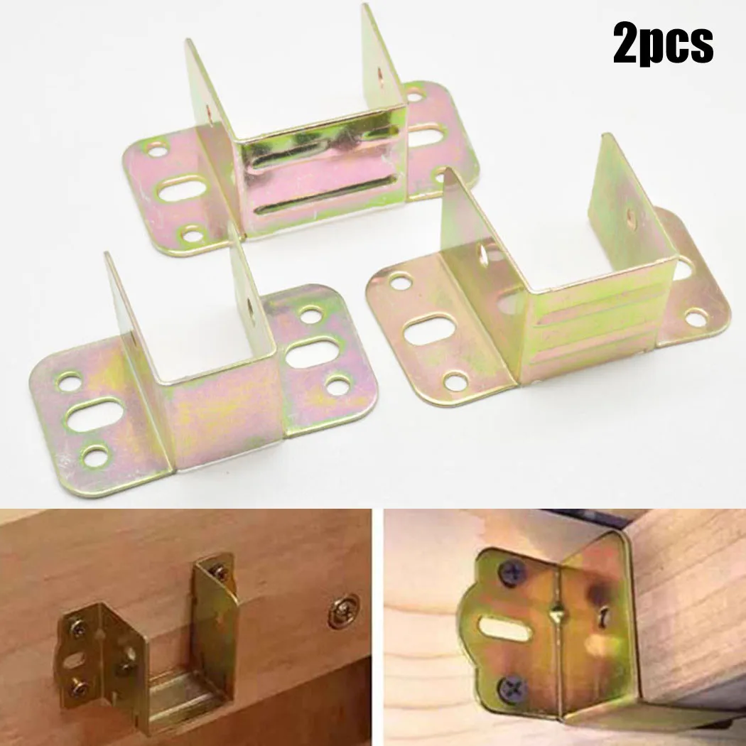 Furniture Hardware Replacement Parts - 2pcs U Shaped Metal Bed Bracket