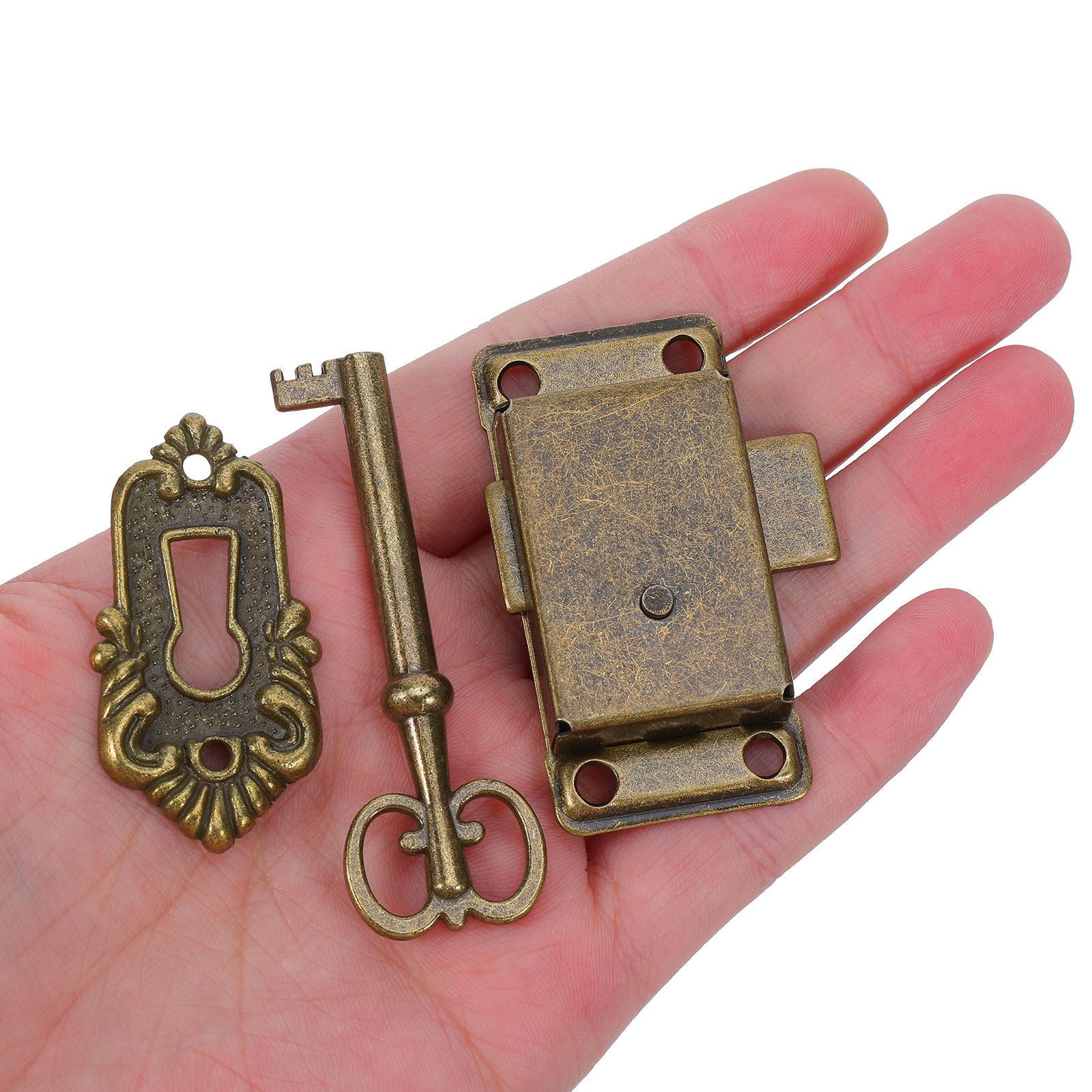 Vintage Furniture Hardware Replacement - 4Sets Retro Cabinet Locks Iron Furniture