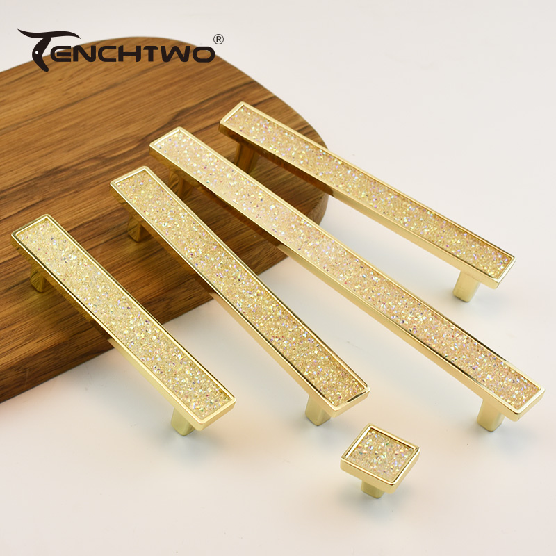 Furniture Hardware Gold - Gold Crystal Diamond Furniture Handle Door