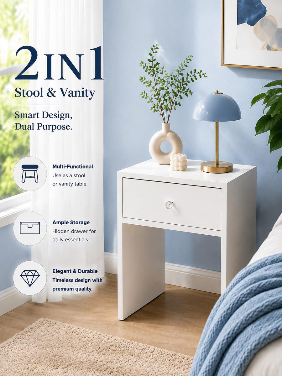 2-In-1 Storage Stool & Nightst - Furniture Hardware Suppliers ulasan dan harga