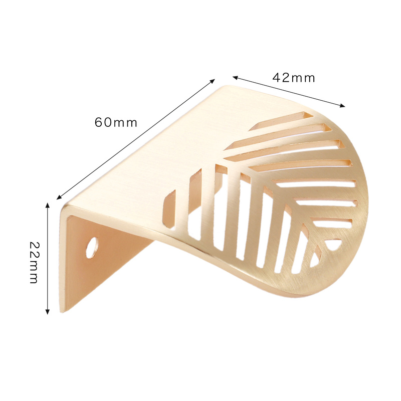 Leaf shaped Handle Gold Brushe - Furniture Hardware Gold ulasan dan harga