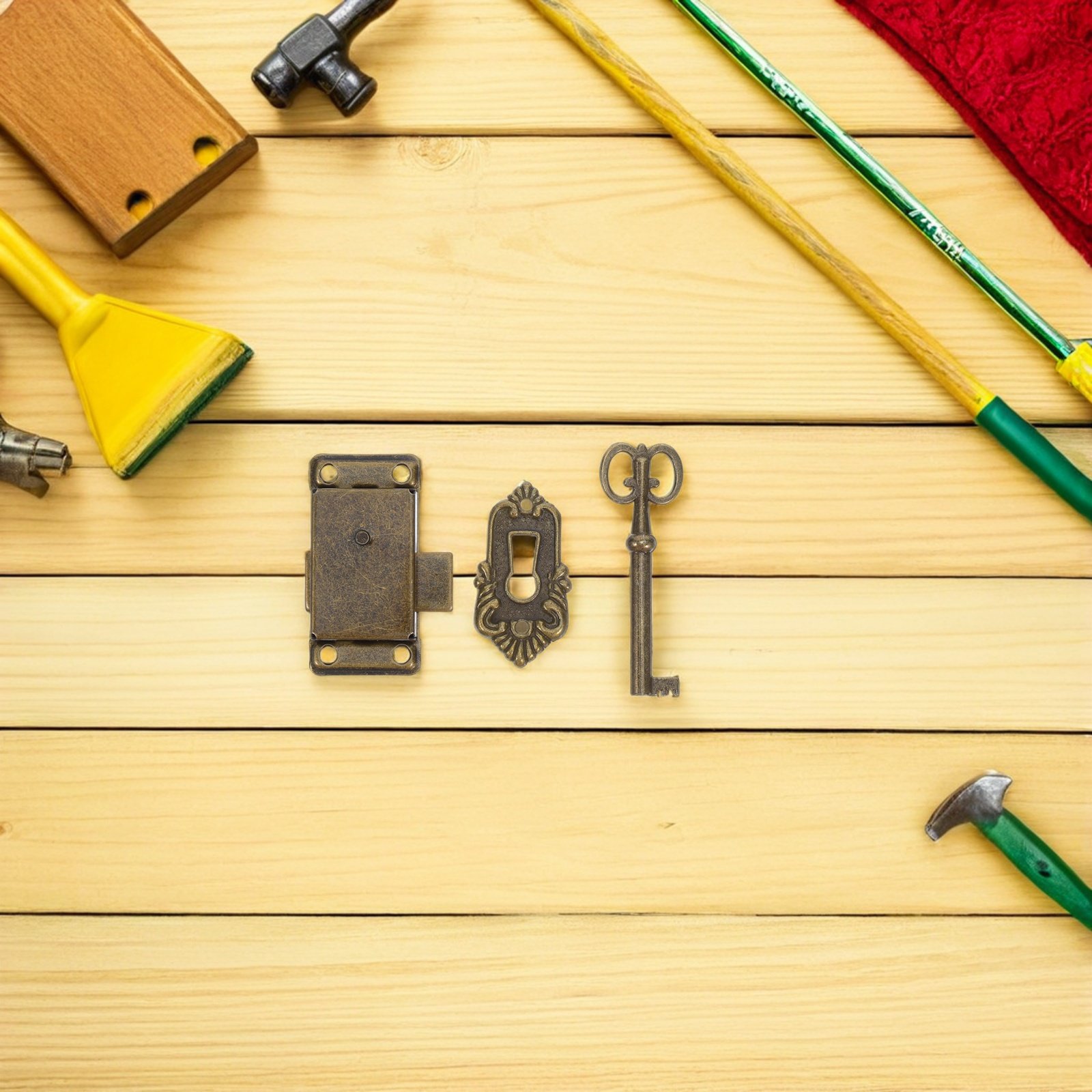 4Sets Retro Cabinet Locks Iron - Vintage Furniture Hardware Replacement ulasan dan harga