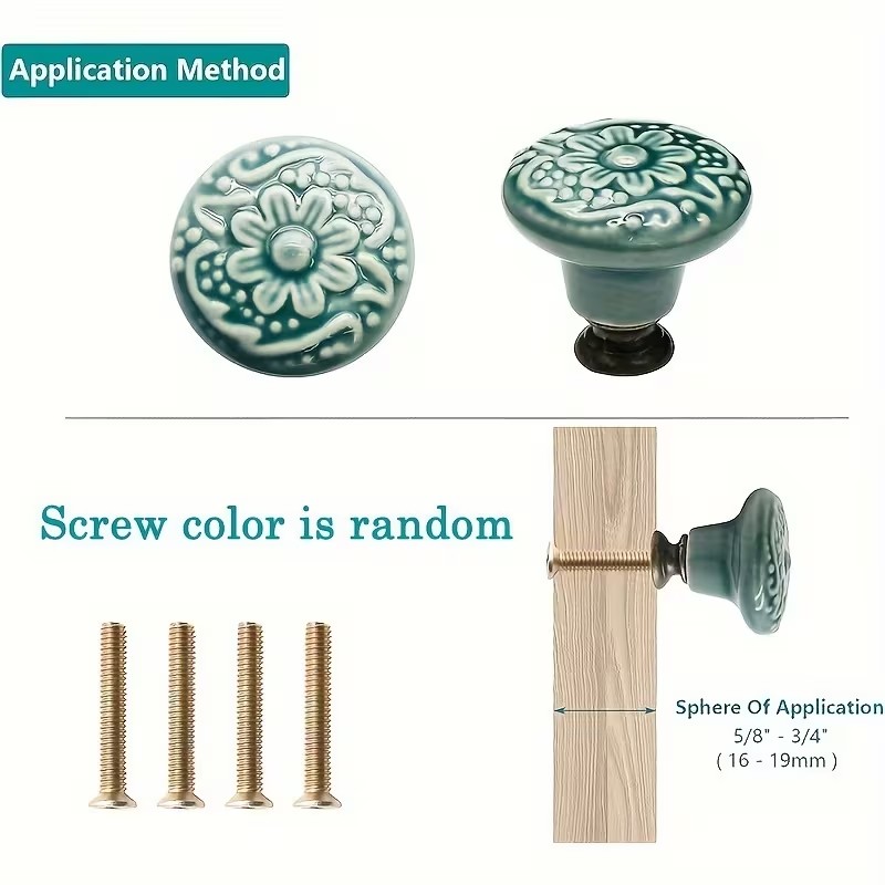 12pcs Ceramic Cabinet Knobs, F - Furniture Hardware Suppliers ulasan dan harga