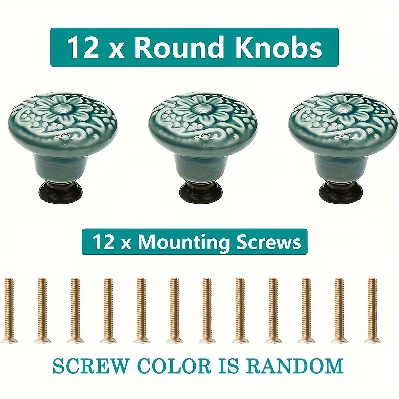 12pcs Ceramic Cabinet Knobs, F - Furniture Hardware Suppliers ulasan dan harga