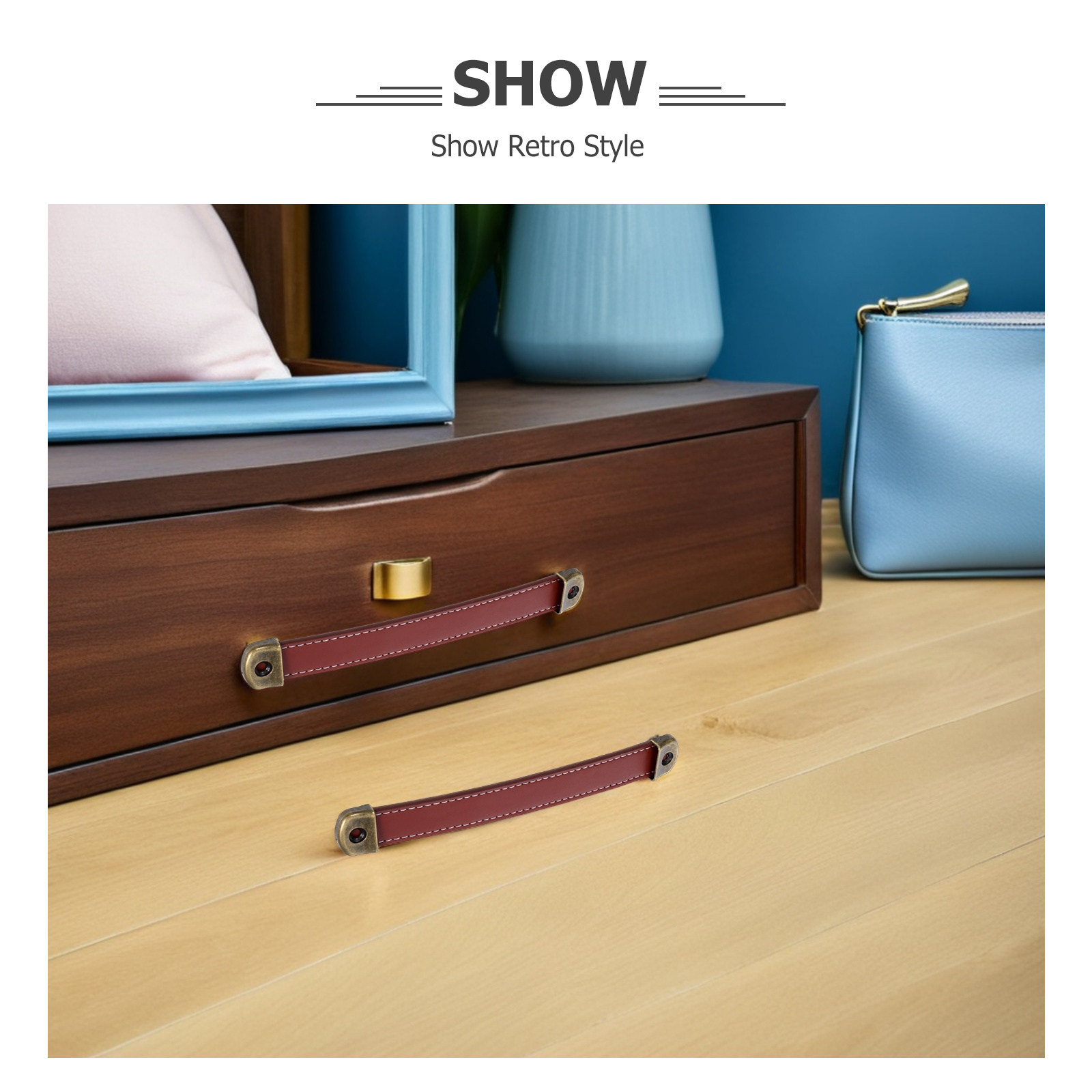 2Pcs Vintage PU Cabinet Handle - Vintage Furniture Hardware Replacement ulasan dan harga