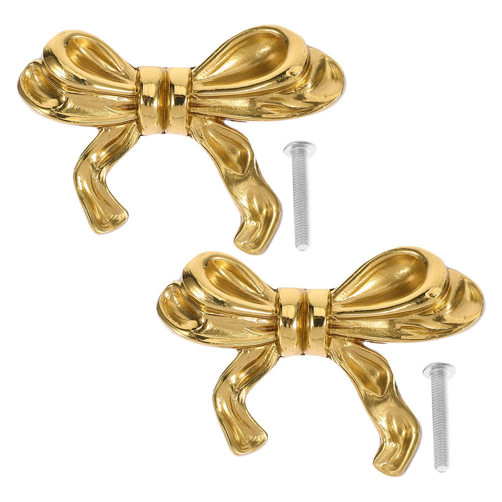 2Pcs Brass Bowknot Cabinet Han - Vintage Furniture Hardware Replacement ulasan dan harga