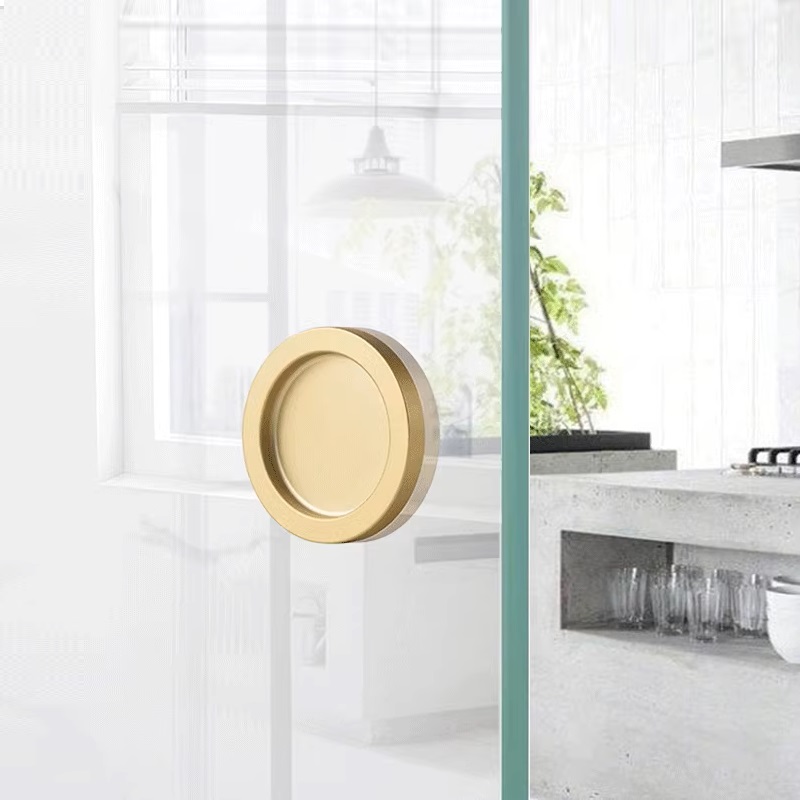 4Pcs Aluminum Round Sticking T - Furniture Hardware Gold ulasan dan harga