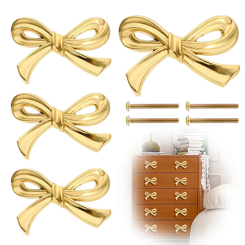 2/4/8Pcs Bow Shape Drawer Knob - Furniture Hardware Gold ulasan dan harga
