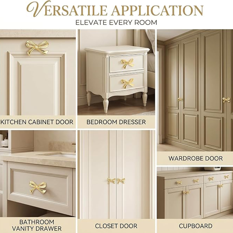 2/4/8Pcs Bow Shape Drawer Knob - Furniture Hardware Gold ulasan dan harga